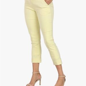 Mario Serrani Yellow & White Capri Pants size Small